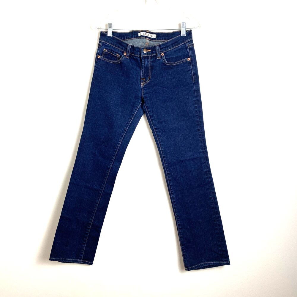 J Brand Jeans Womens 27 Blue Denim Slim Straight Low Rise Stretch Dark Wash